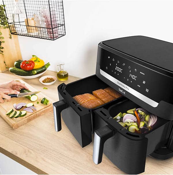 Еър фрайър Tefal Dual Easy Fry XXL 11L с две независими кошници за големи семейства