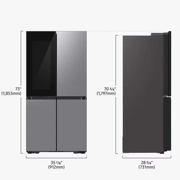 Хладилник side by side Samsung RF65DB970E22EO - размери